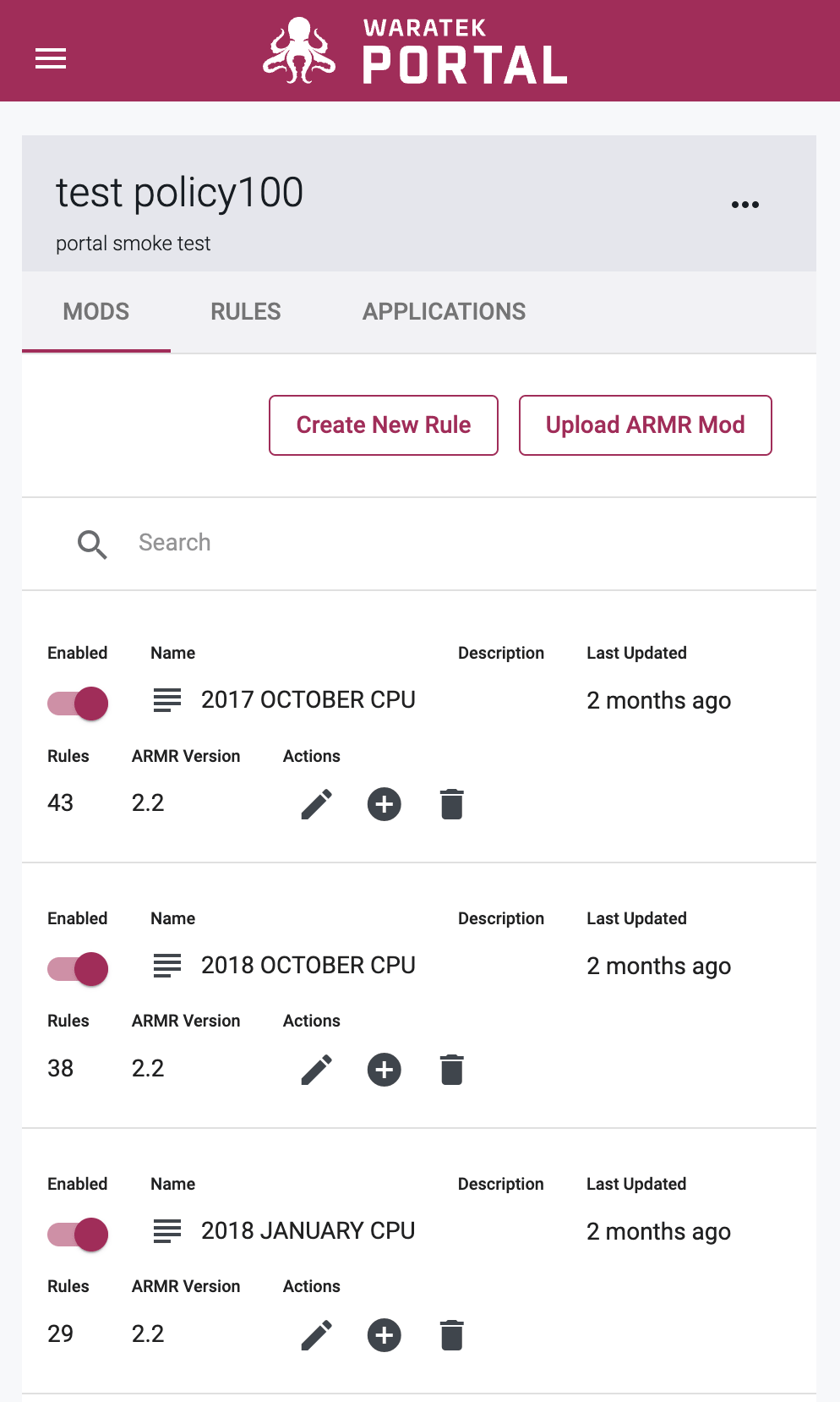 Screenshot of a Portal table scaling to a lower screen resolution